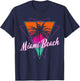 Miami Beach Retro Florida USA America Souvenir Gift T-Shirt - T-Shirt | Navy