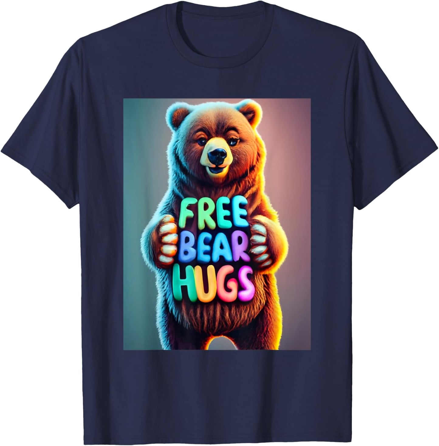 Free Bear Hug- For Everyone - cute T-Shirt - T-Shirt | Navy