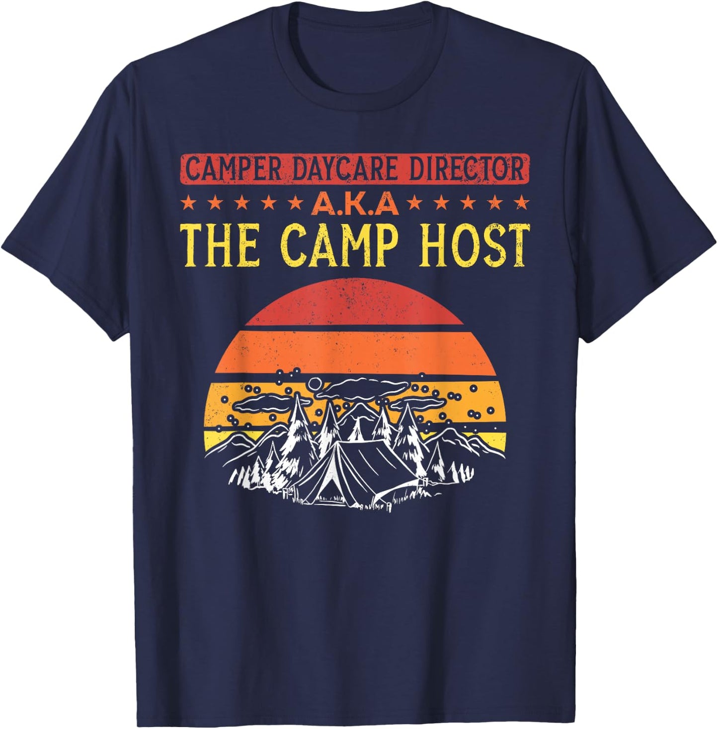 Camping Campground Camp Host Tent Retro Vintage T-Shirt - T-Shirt | Navy