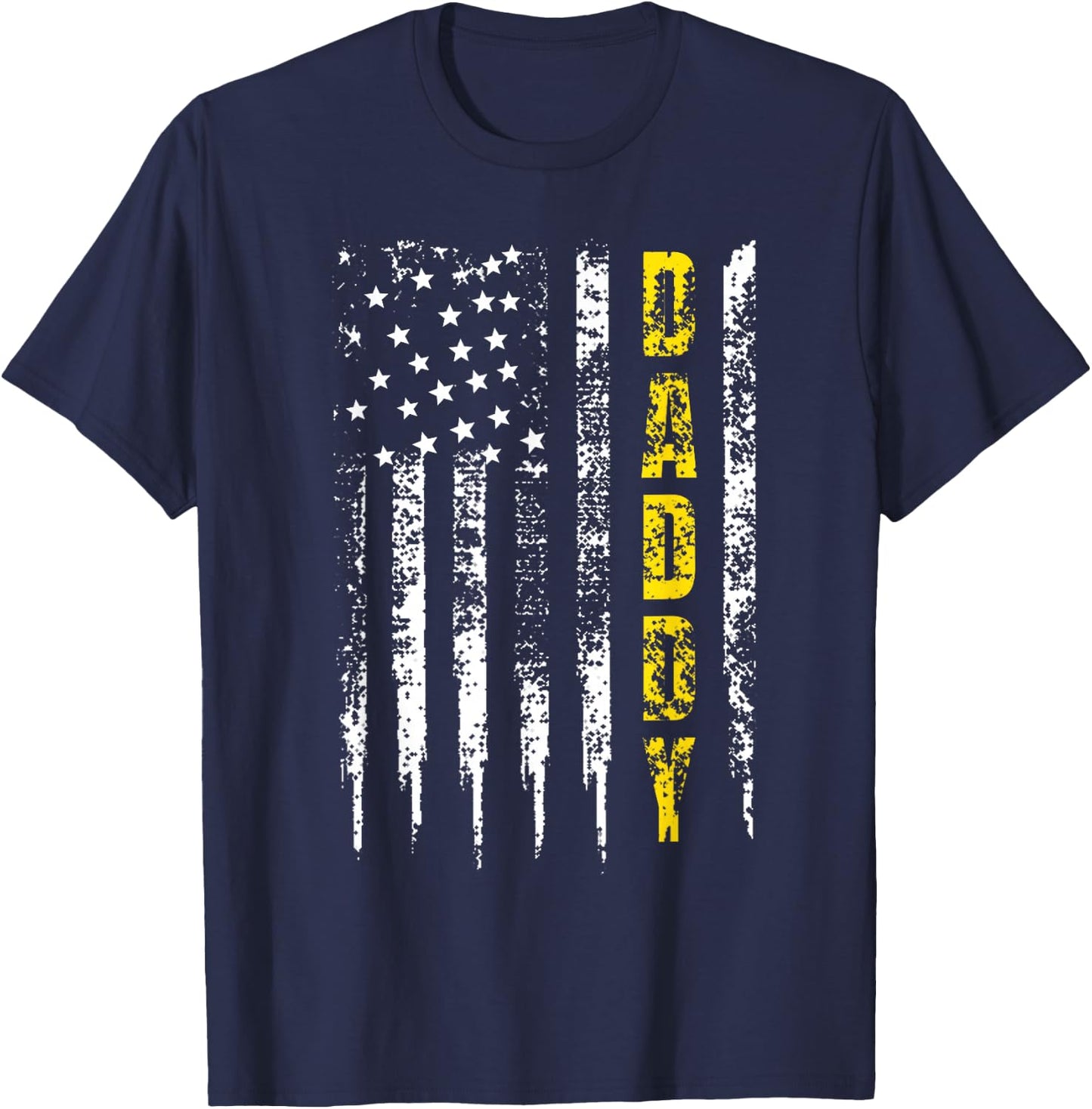 Tow Truck Driver Yellow Line Daddy US Flag T-Shirt - T-Shirt | Navy