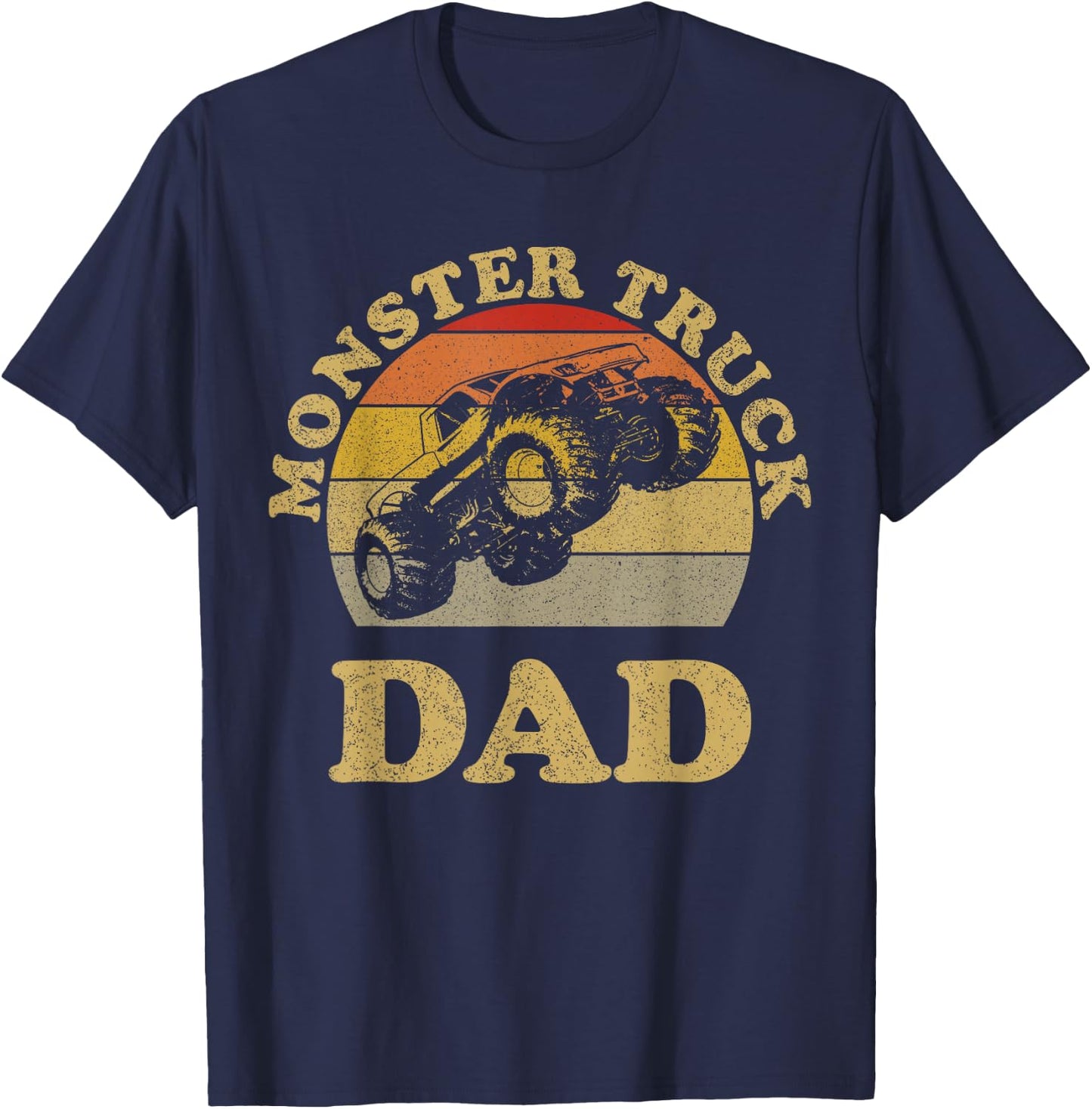 Monster Truck Dad Shirt Retro Vintage Monster Truck Shirt T-Shirt - T-Shirt | Navy