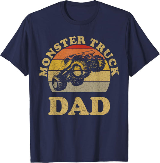 Monster Truck Dad Shirt Retro Vintage Monster Truck Shirt T-Shirt - T-Shirt | Navy