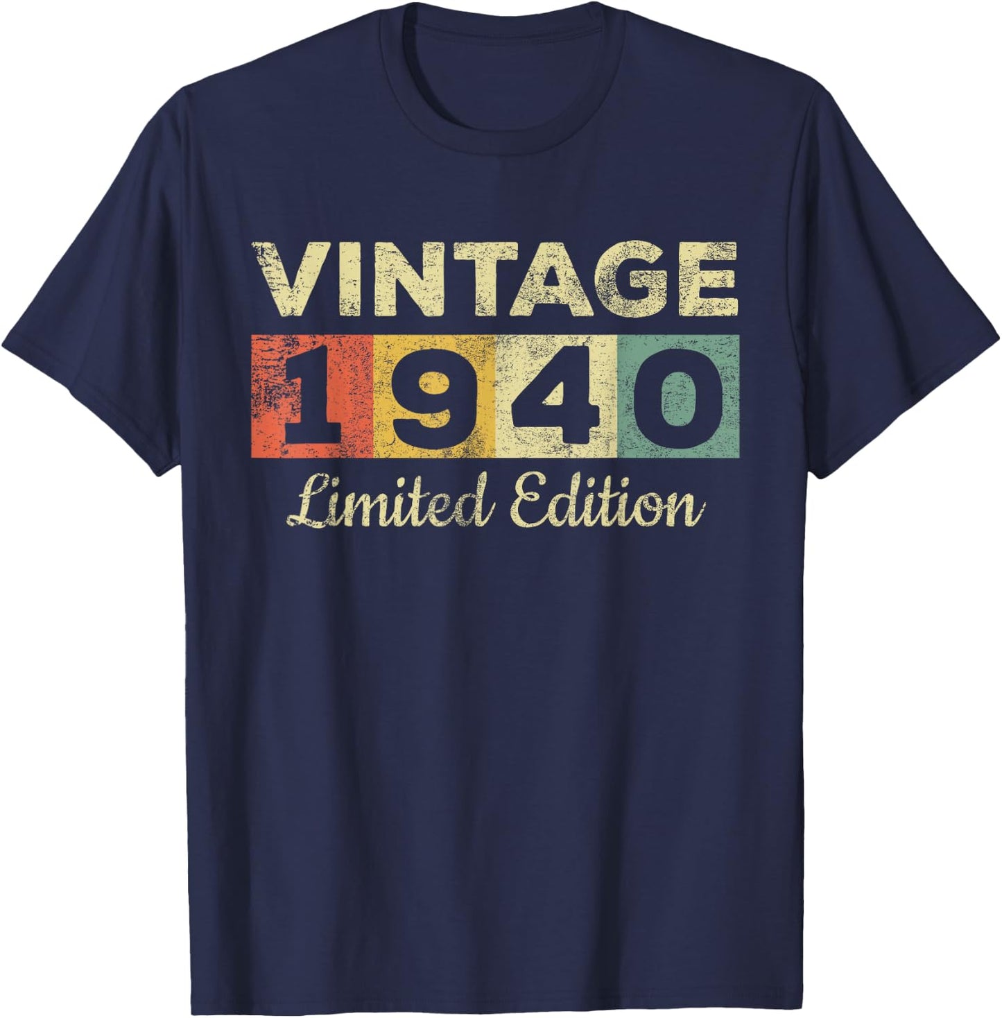 Vintage 1940 Made In 1940 81st Birthday Women 81 Years T-Shirt - T-Shirt | Navy