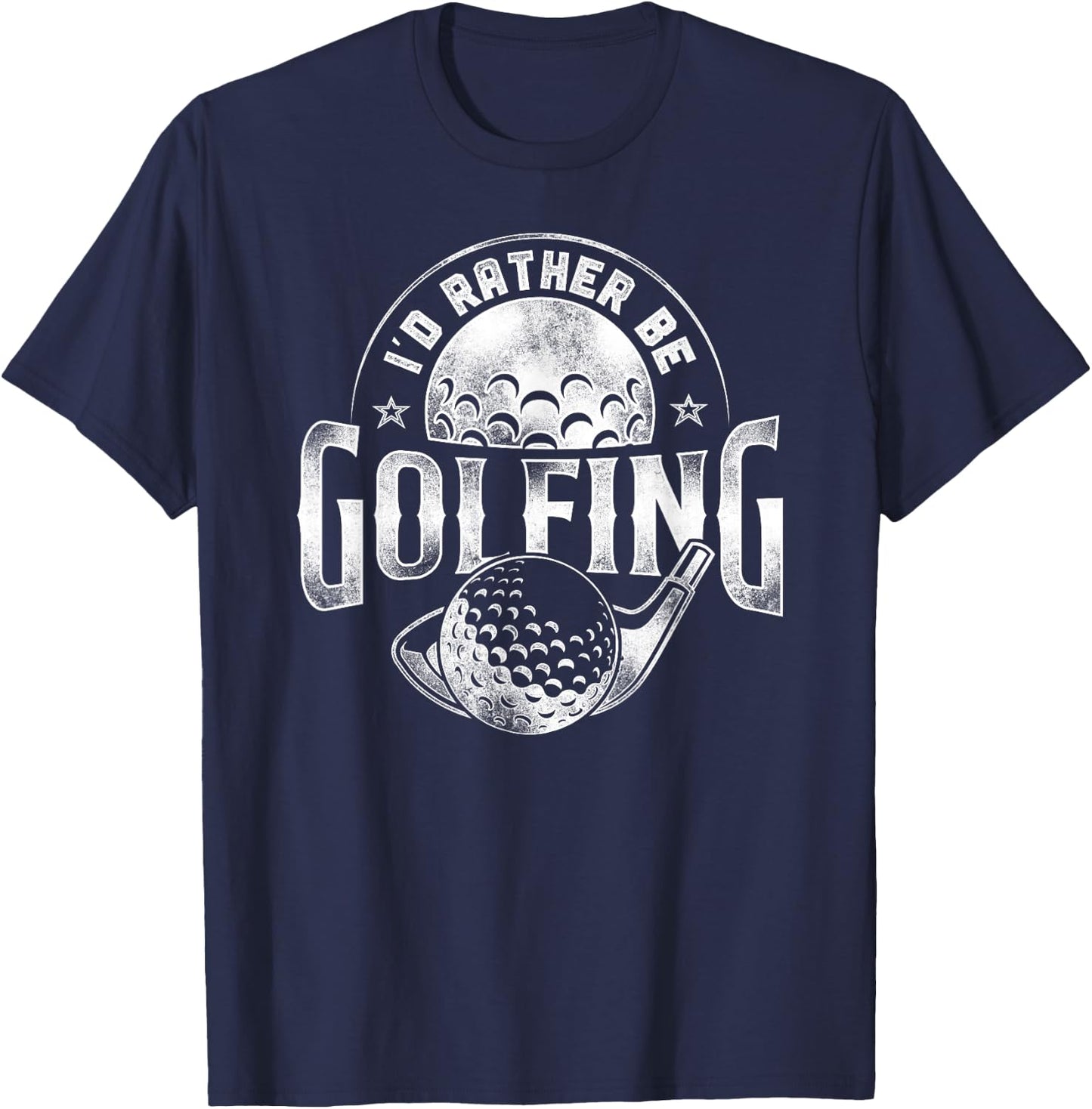 Golf Vintage Ball I'D Rather Be Golfing T-Shirt - T-Shirt | Navy