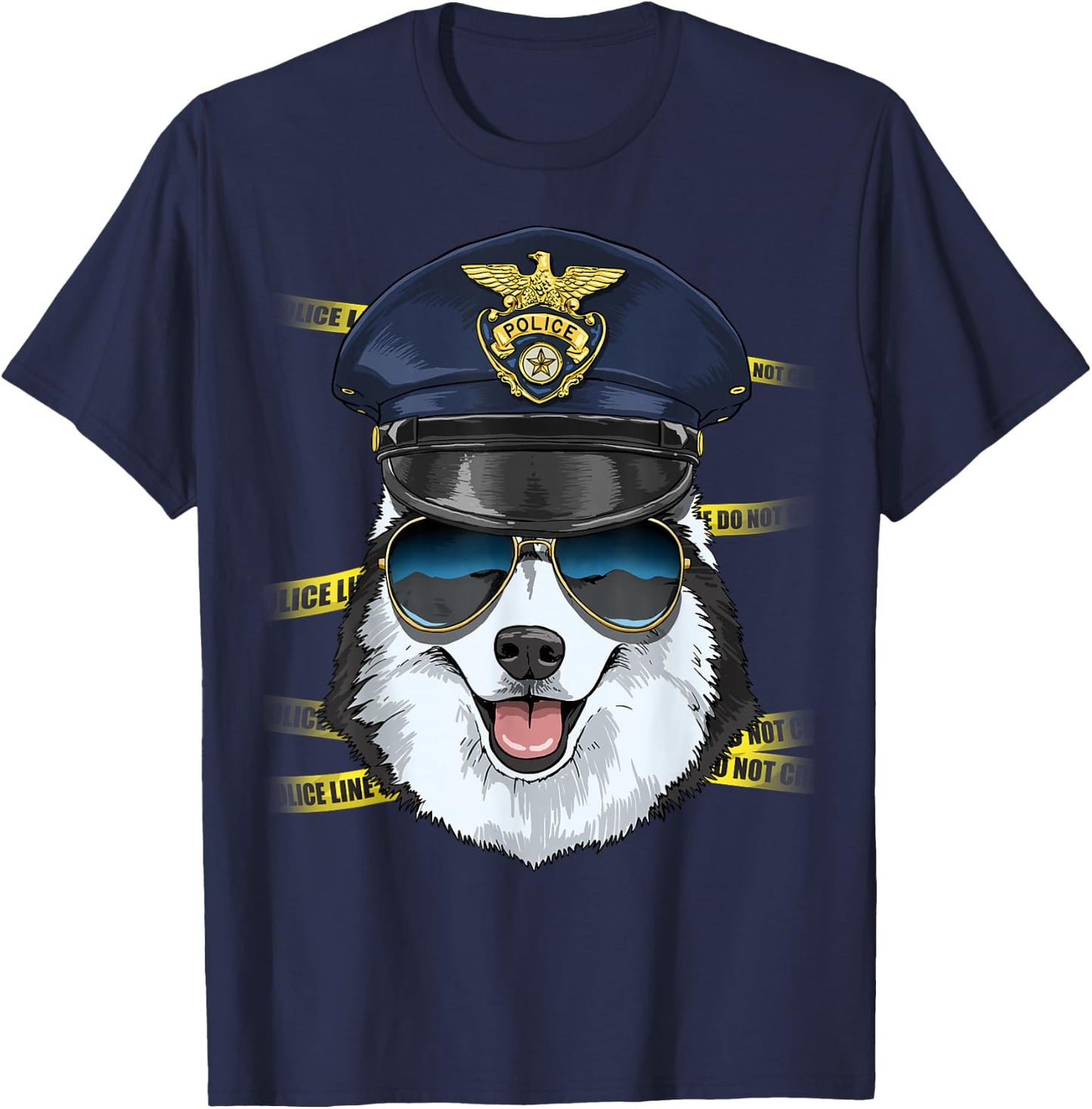 Siberian Husky Police Siberian Husky K-9 Dog Lover T-Shirt - T-Shirt | Navy