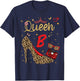 Queen Letter B Initial Name Leopard Heel Letter b Alphapet T-Shirt - T-Shirt | Navy