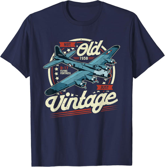 B 17 Flying Fortress Not Old Only Vintage B17 T-Shirt - T-Shirt | Navy