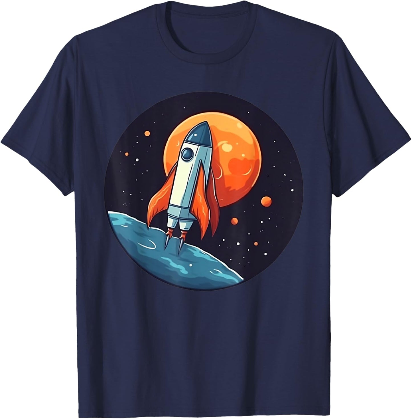 Space Shuttle Rocket Flies Through Space Spaceship Costume T-Shirt - T-Shirt | Navy