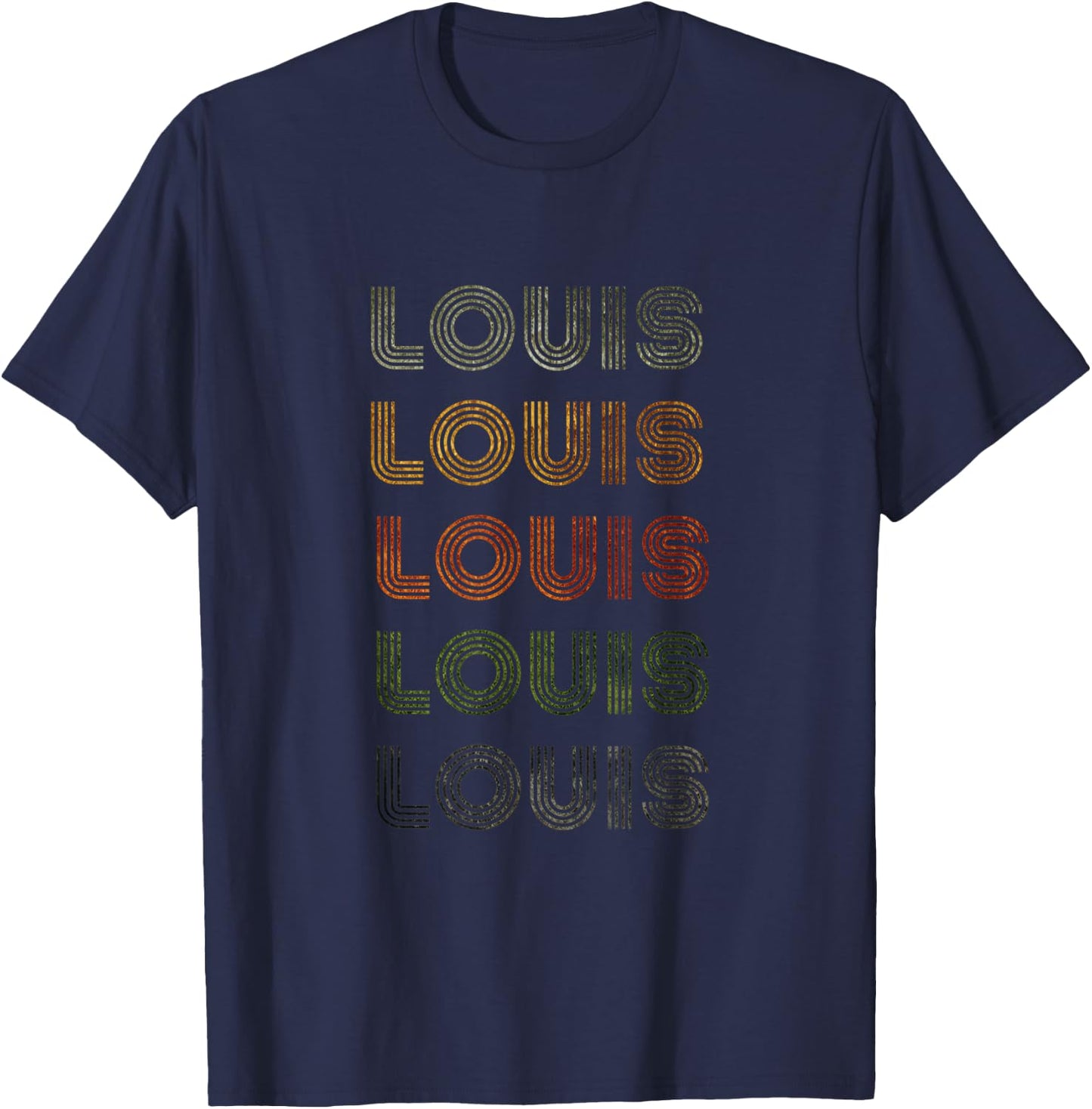 Love Heart Louis Grunge/Vintage Style Black Louis T-Shirt - T-Shirt | Navy
