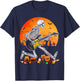 Skeleton Playing Bass Guitar Halloween Electric Acoustic T-Shirt - T-Shirt | Navy