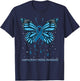Huntington's Disease Awareness Butterfly T-Shirt - T-Shirt | Navy
