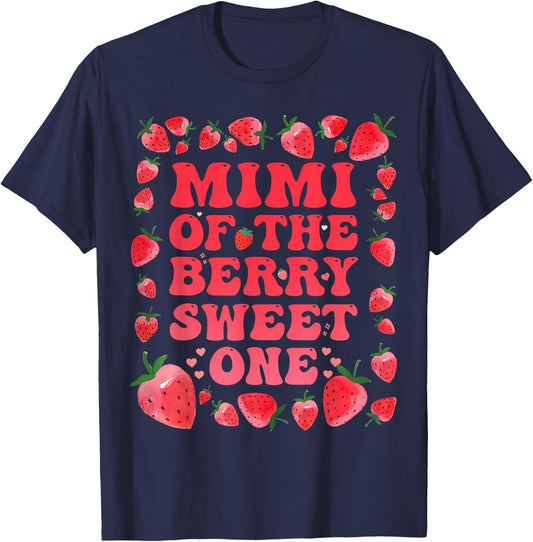Mimi of The Berry Sweet Birthday Gifts Girl Sweet Strawberry T-Shirt - T-Shirt | Navy