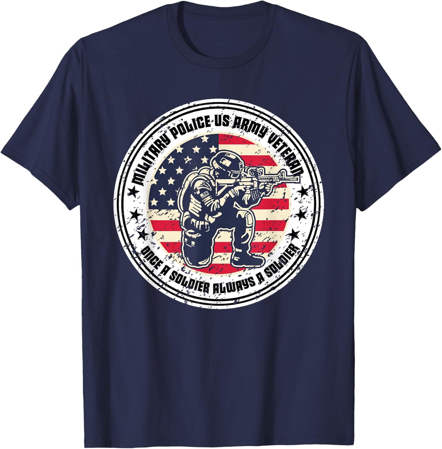 Military Police Vintage Cool Veteran USA American Proud T-Shirt - T-Shirt | Navy