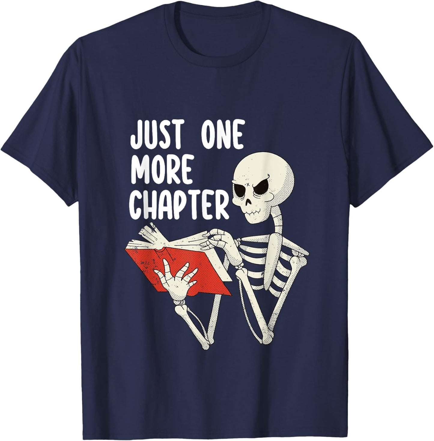 Halloween Librarian Spooky Library Skeleton Reading A Book T-Shirt - T-Shirt | Navy