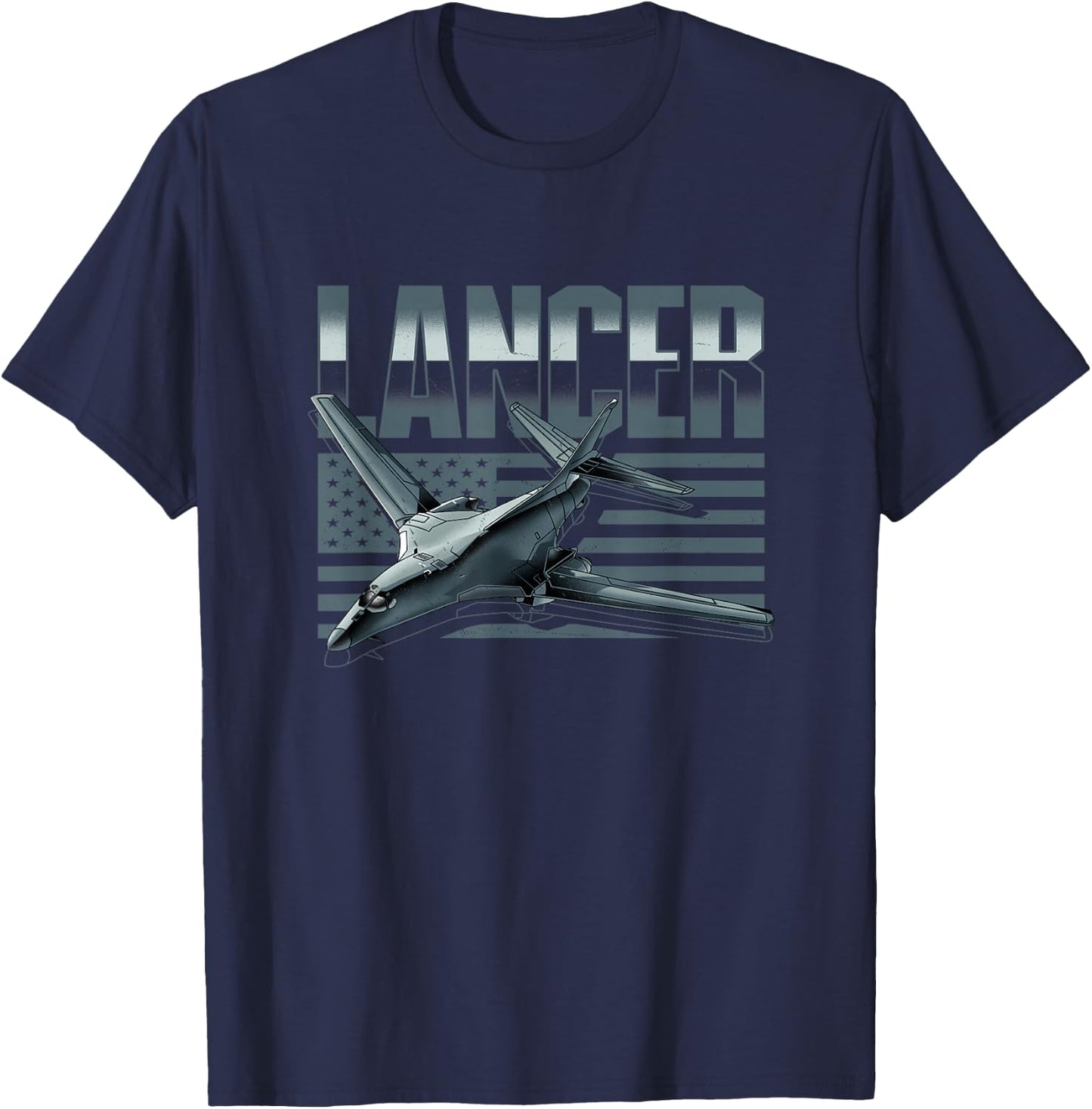 USA B1 Lancer Military Jet Bomber Airplane T-Shirt - T-Shirt | Navy