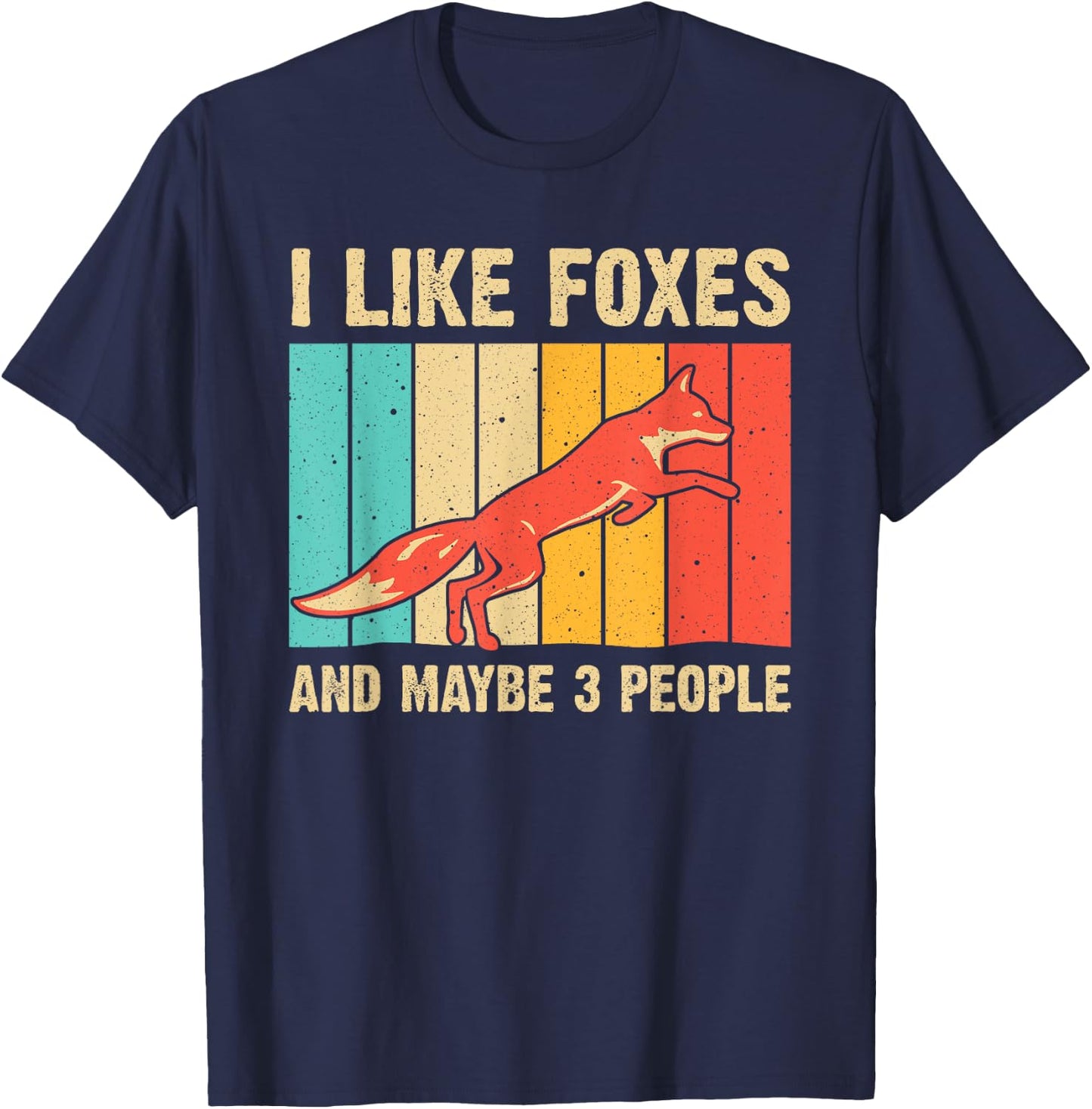 Funny Fox Design For Fox Lovers Men Women Kids Introverts T-Shirt - T-Shirt | Navy