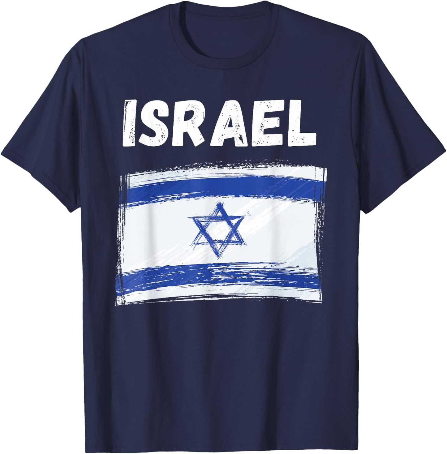Israel Flag Holiday Vintage Grunge Israeli Flag T-Shirt - T-Shirt | Navy