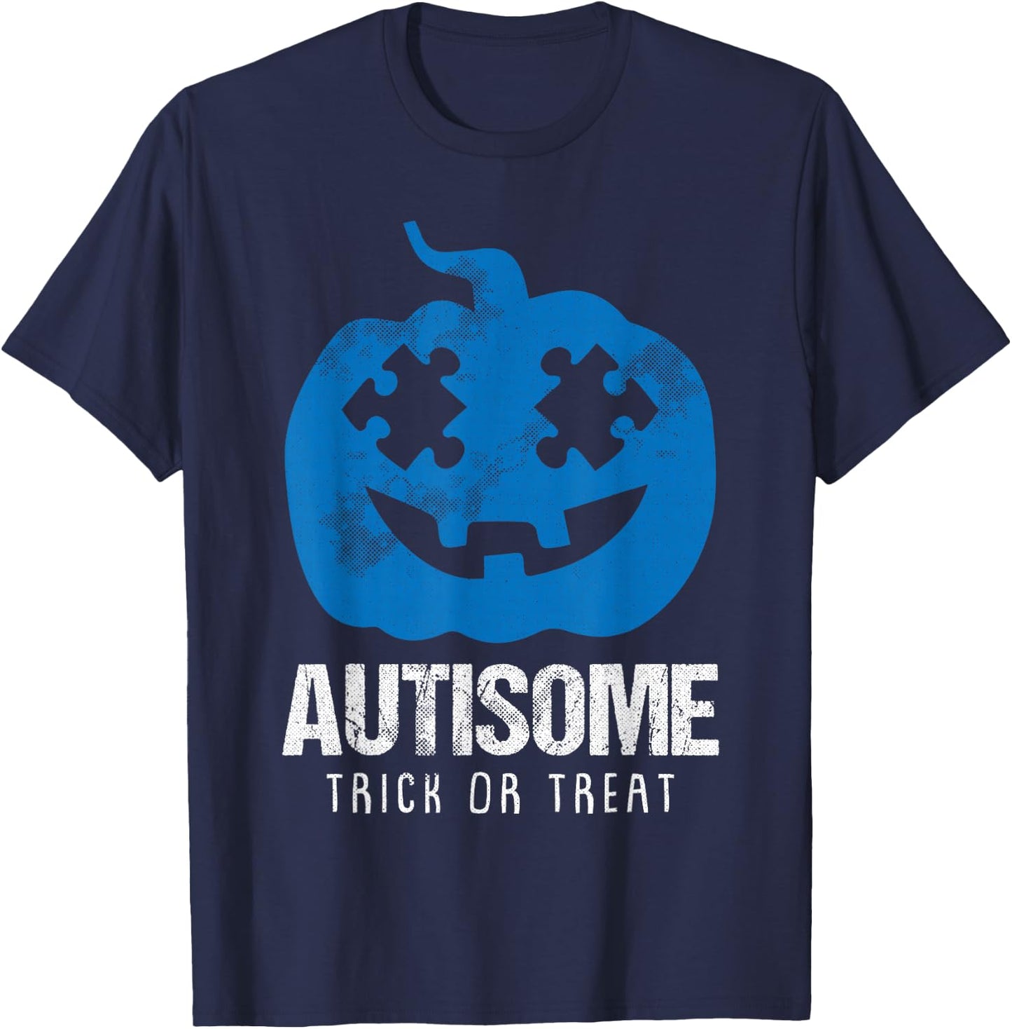 Autisome Lazy DIY Halloween Costume Autism Trick Or Treat T-Shirt - T-Shirt | Navy