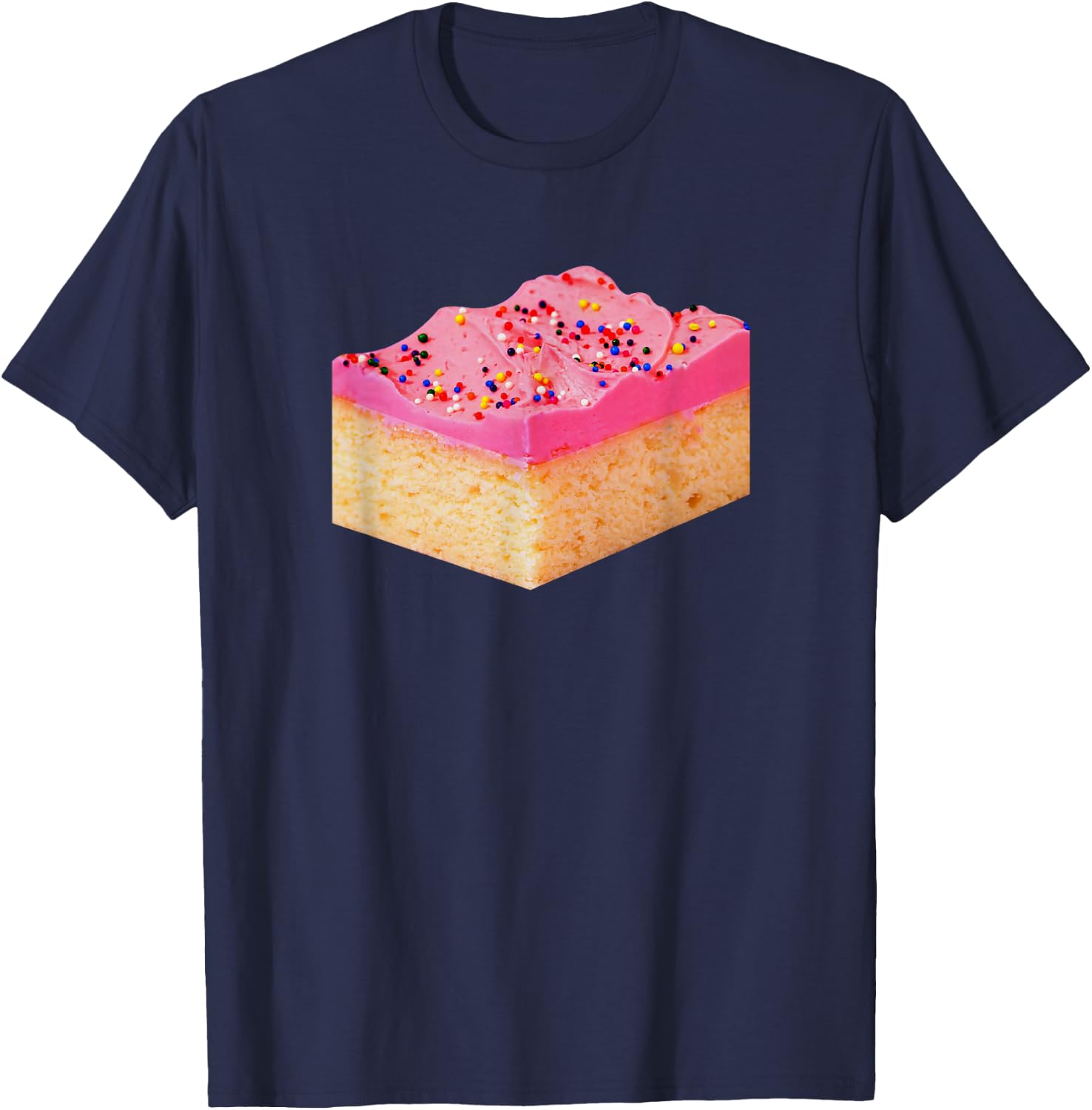 Pink Cake Slice Mexican Pan Dulce Vibes Family Favorite T-Shirt - T-Shirt | Navy