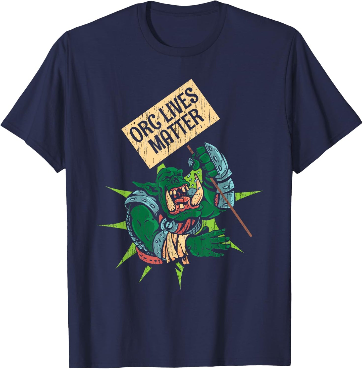 Cool Orc Gift Black Modern Classic Orc T-Shirt - T-Shirt | Navy