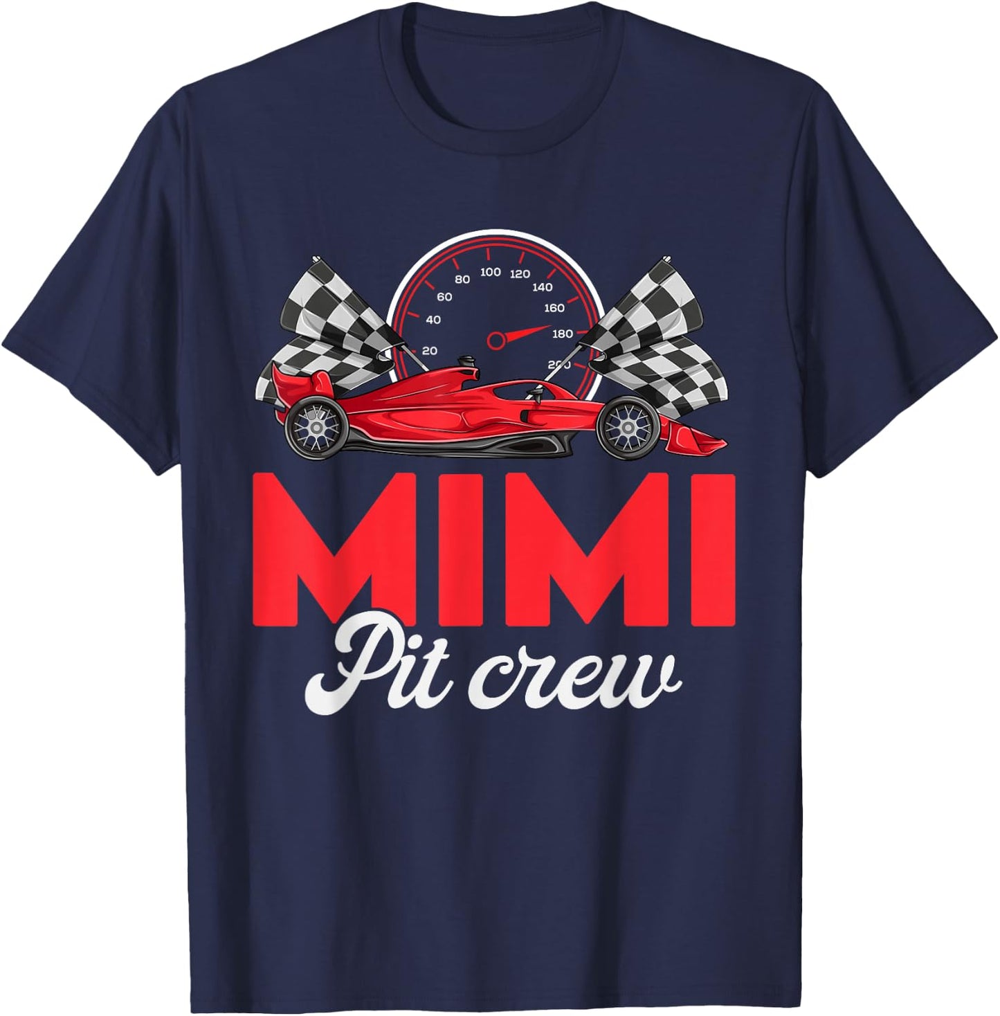 Race Car Mimi Of The Birthday Boy Shirt Mimi Pit Crew T-Shirt - T-Shirt | Navy