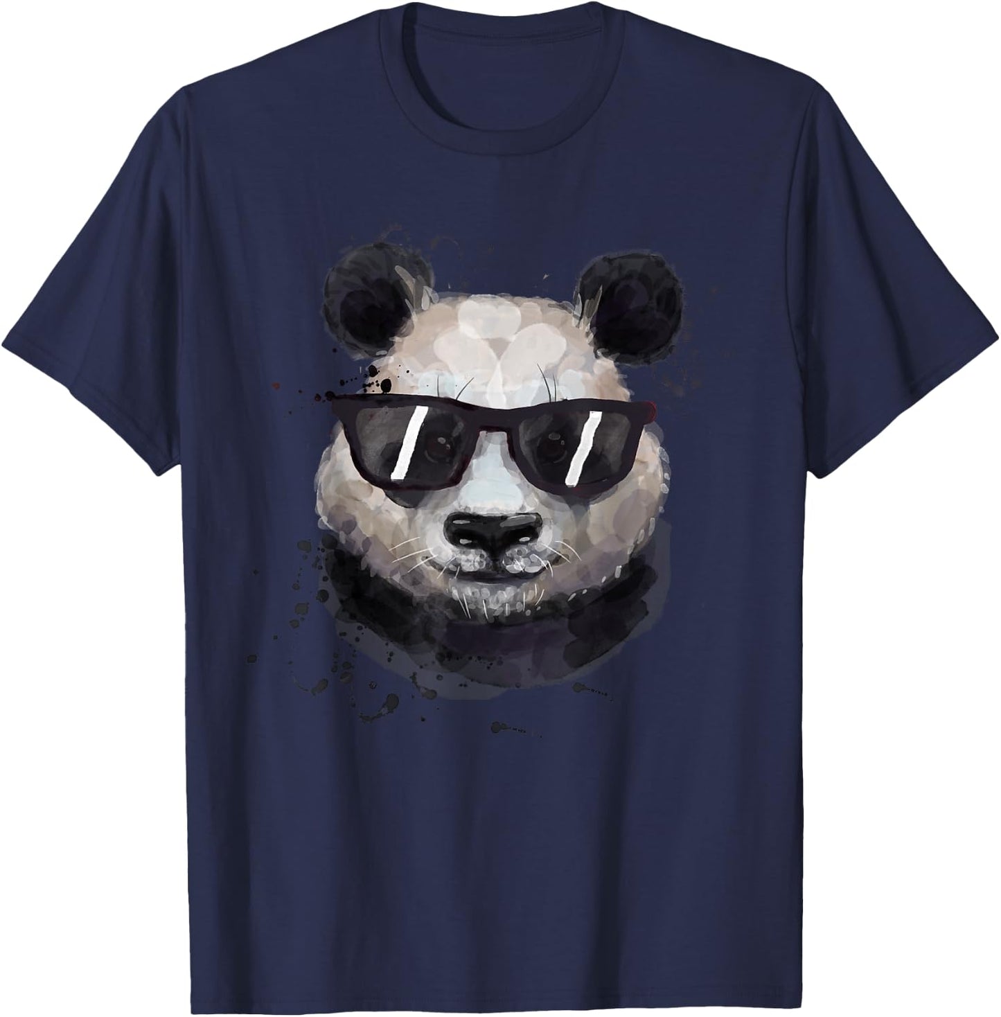 Cute Watercolor Cool Panda Men Women Kids Girls Boys T-Shirt - T-Shirt | Navy