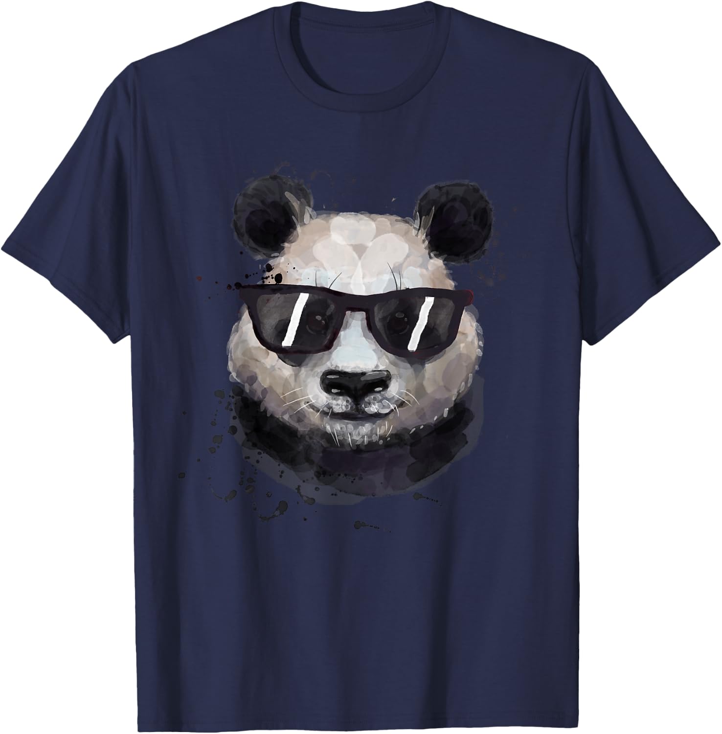 Cute Watercolor Cool Panda Men Women Kids Girls Boys T-Shirt - T-Shirt | Navy