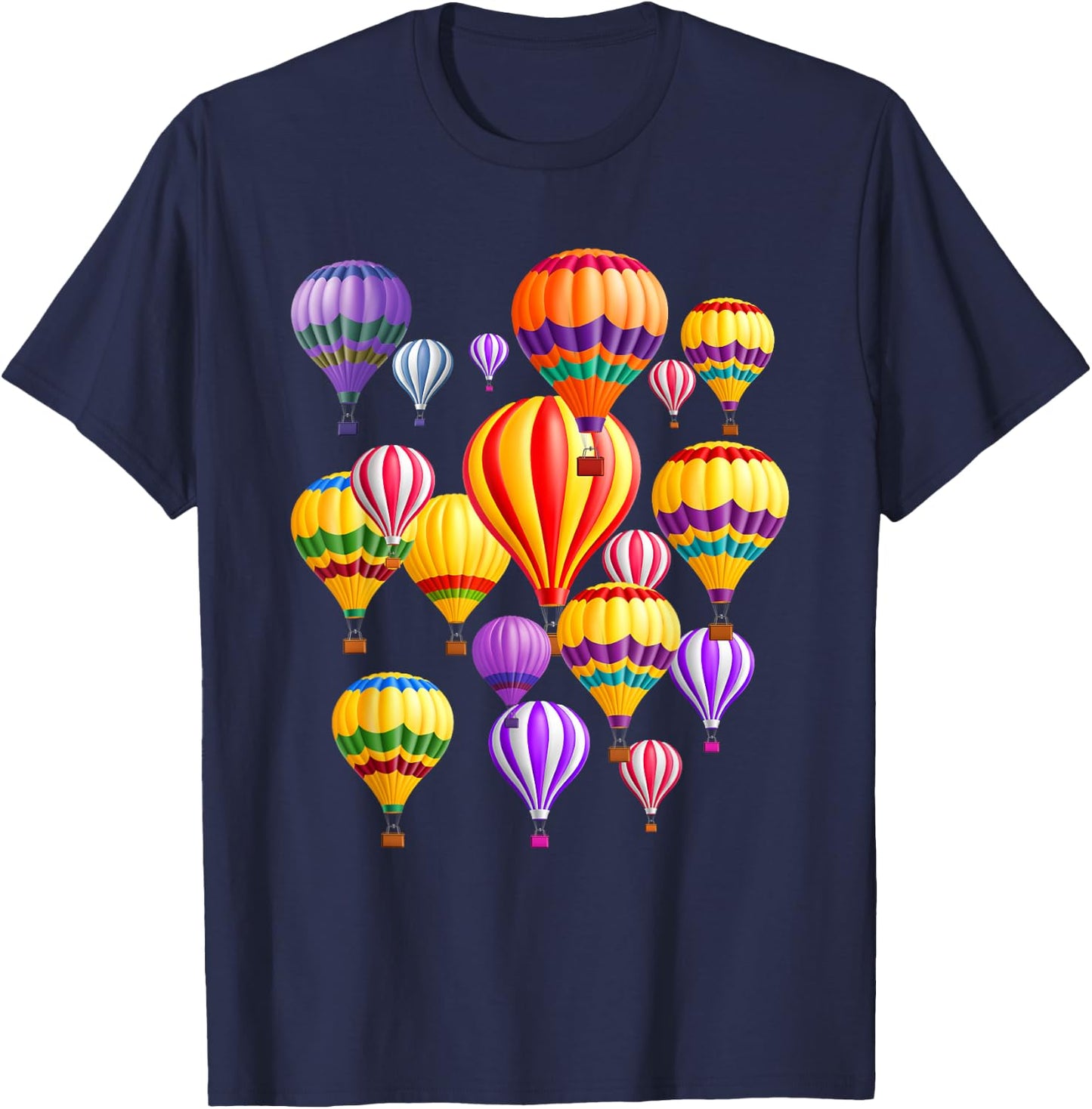 Colorful Hot Air Balloons T-Shirt - T-Shirt | Navy