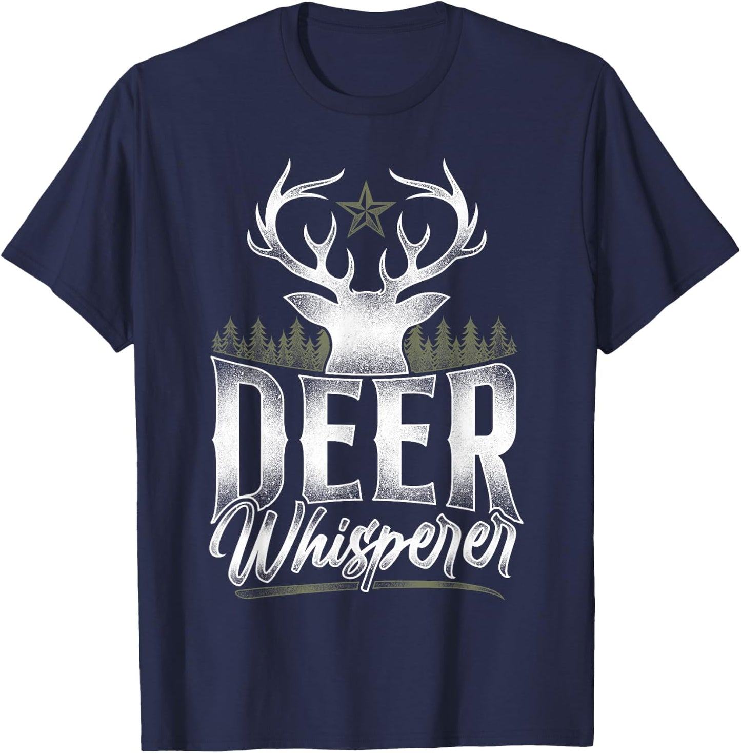 Buck Deer Hunting Hunter Vintage Deer Whisperer T-Shirt - T-Shirt | Navy