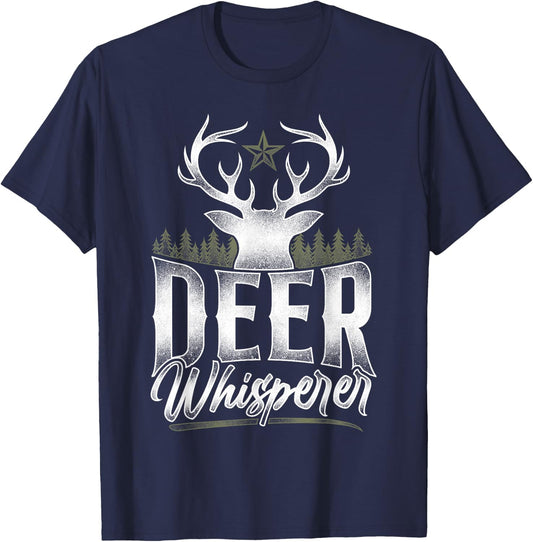 Buck Deer Hunting Hunter Vintage Deer Whisperer T-Shirt - T-Shirt | Navy