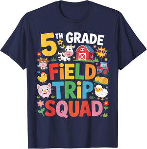 Farm Trip Field Trip Squad Farm Visit 5th Grade T-Shirt - T-Shirt | Navy