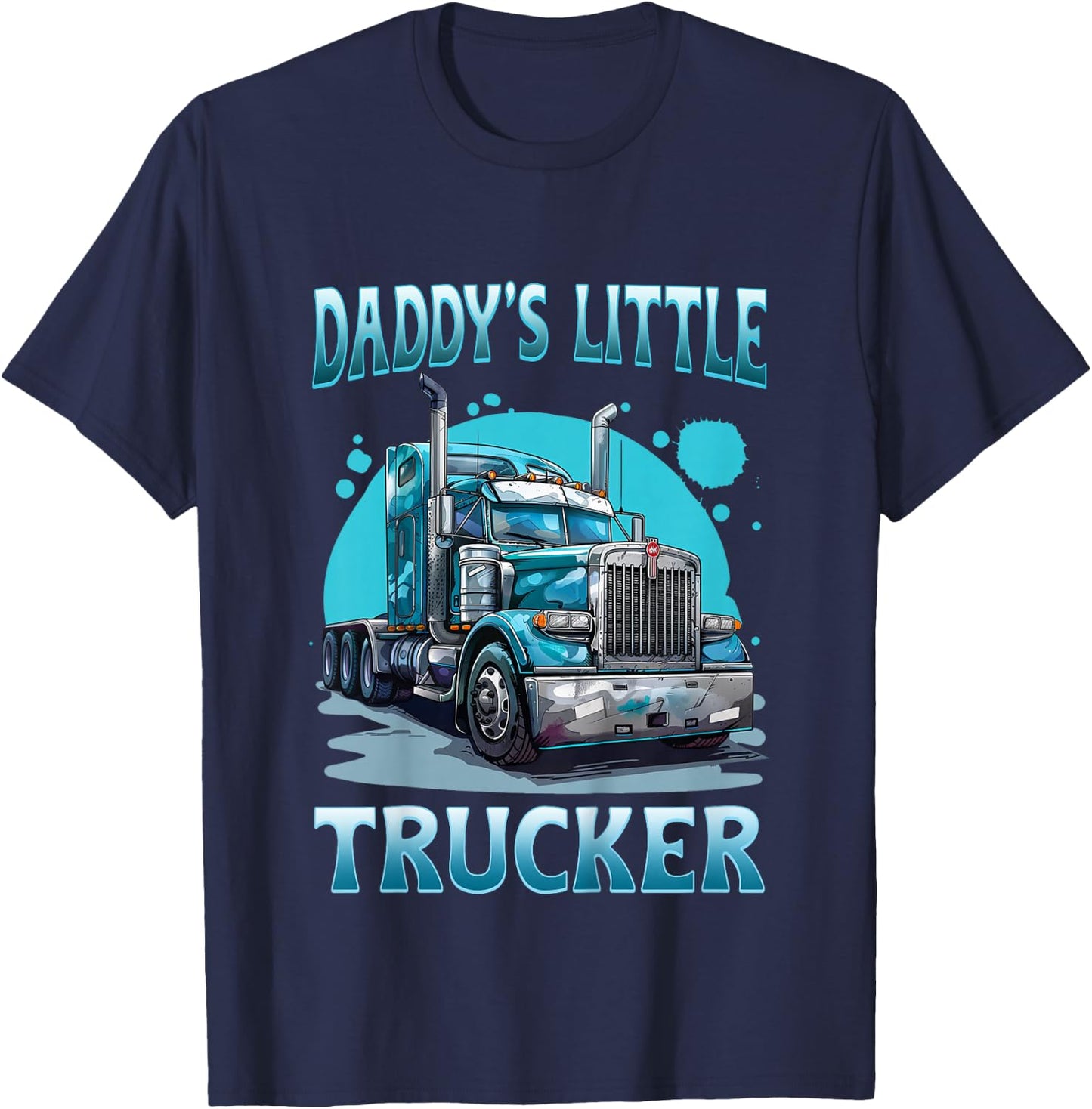 Semi Truck Shirt For Kids - Daddy's Little Trucker T-Shirt - T-Shirt | Navy