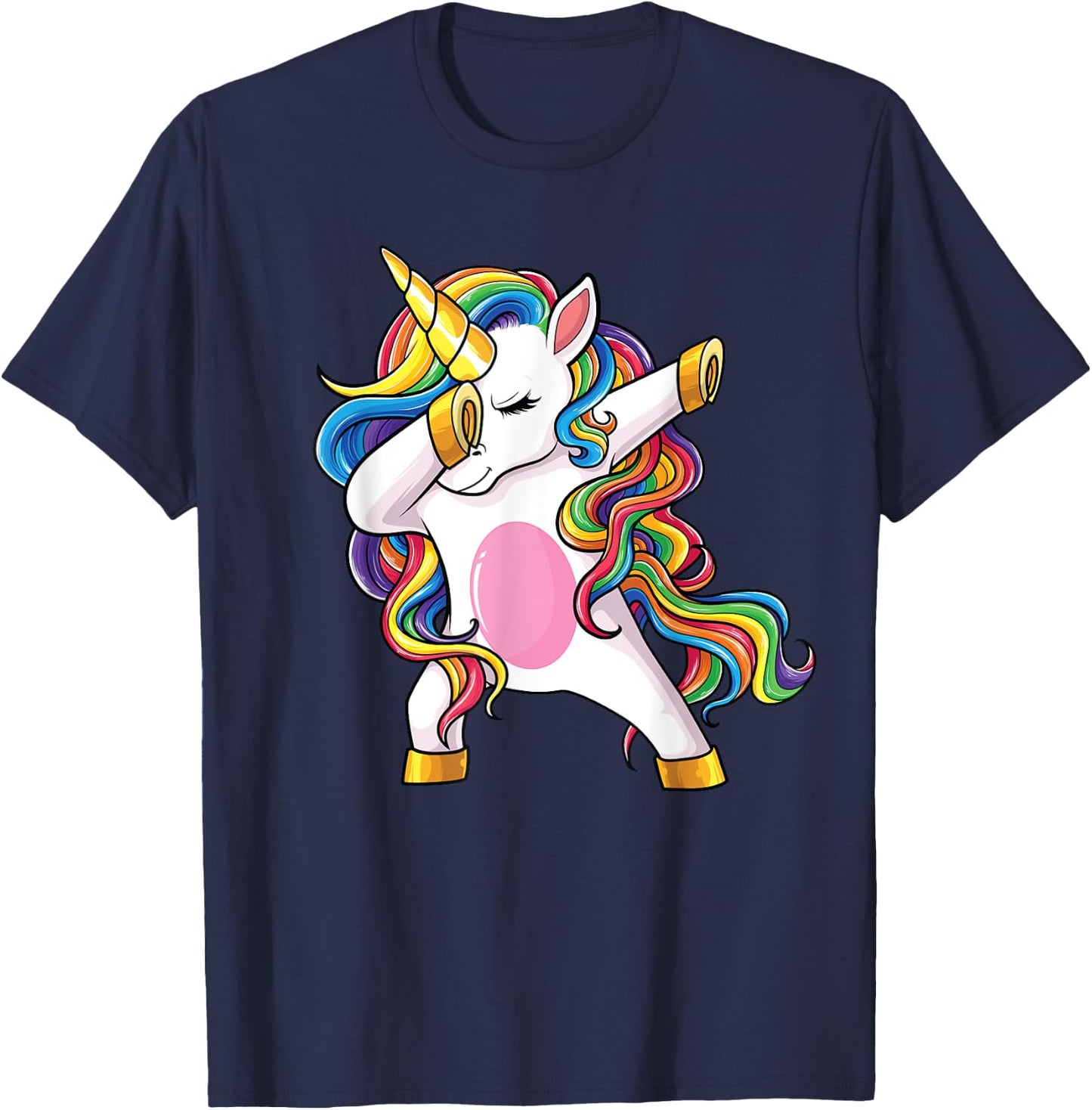 Dabbing Unicorn Shirt Dab Unicorns Girls Kids Women T-Shirt - T-Shirt | Navy