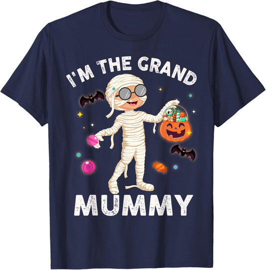 I'm The Grand Mummy Funny Grandma Halloween T-Shirt - T-Shirt | Navy
