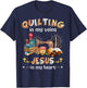 Quilting In My Veins Jesus In My Heart Funny Quilters T-Shirt - T-Shirt | Navy