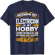 Married To An Electrician Funny Top For Wife Of Electrician T-Shirt - T-Shirt | Navy
