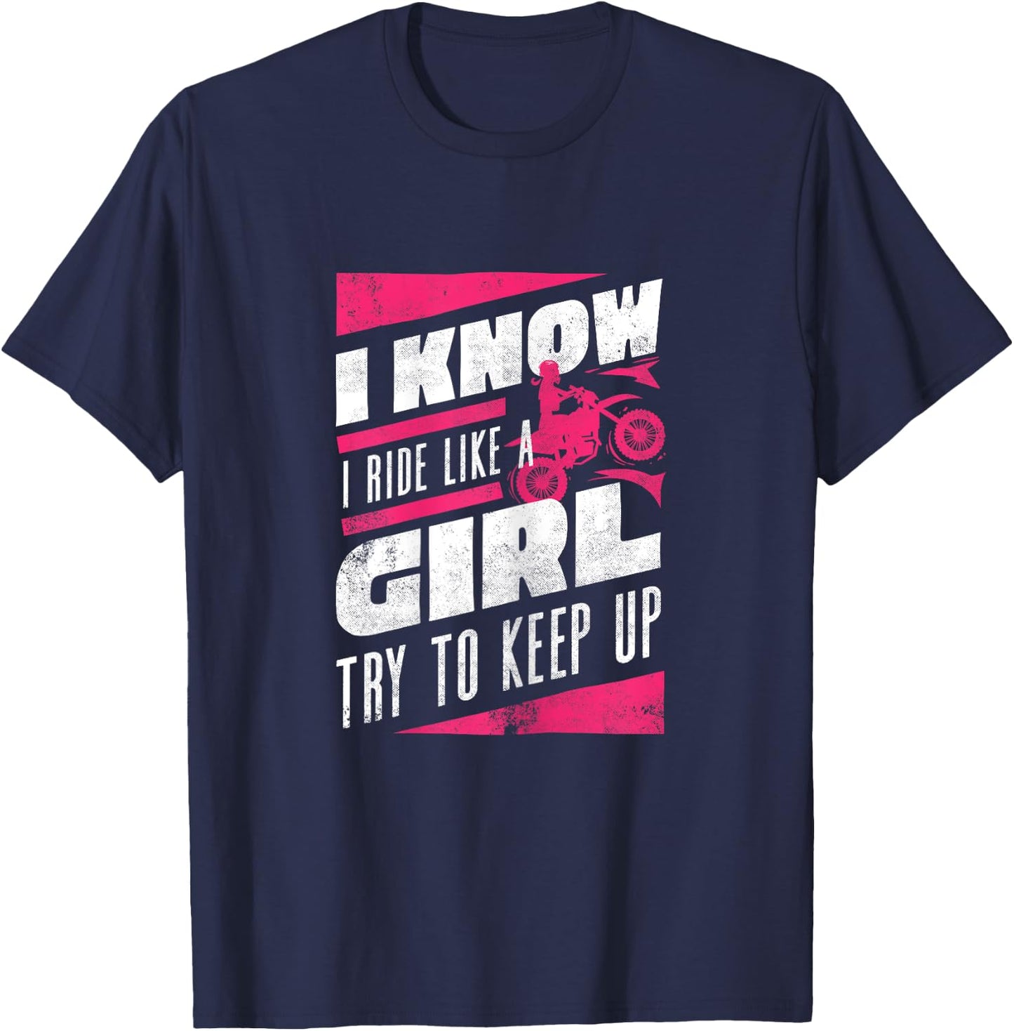 Funny Motorcycle Lover Graphic Women Girls Kids Motorbike T-Shirt - T-Shirt | Navy