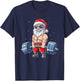 Weightlifting Santa Claus Christmas Fitness Gym T-Shirt - T-Shirt | Navy