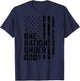One Nation Under God - Christian Faith USA Flag (ON Back) T-Shirt - T-Shirt | Navy