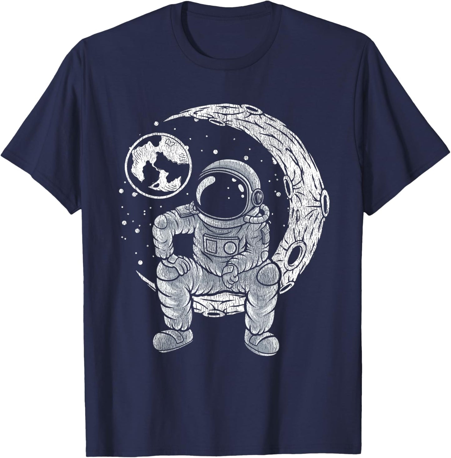 Outer Space Moon Landing Cosmonaut Gift Galaxy Astronaut T-Shirt - T-Shirt | Navy
