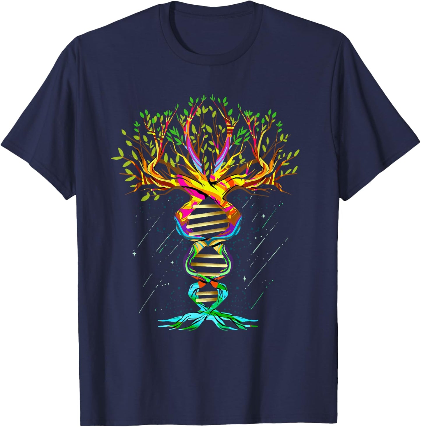 Tree of Life - Chromosome - Tree of Life - Cool Graphic Design T-Shirt - T-Shirt | Navy