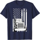 Truck Driver American Flag Trucker Vintage Men Women Gift T-Shirt - T-Shirt | Navy