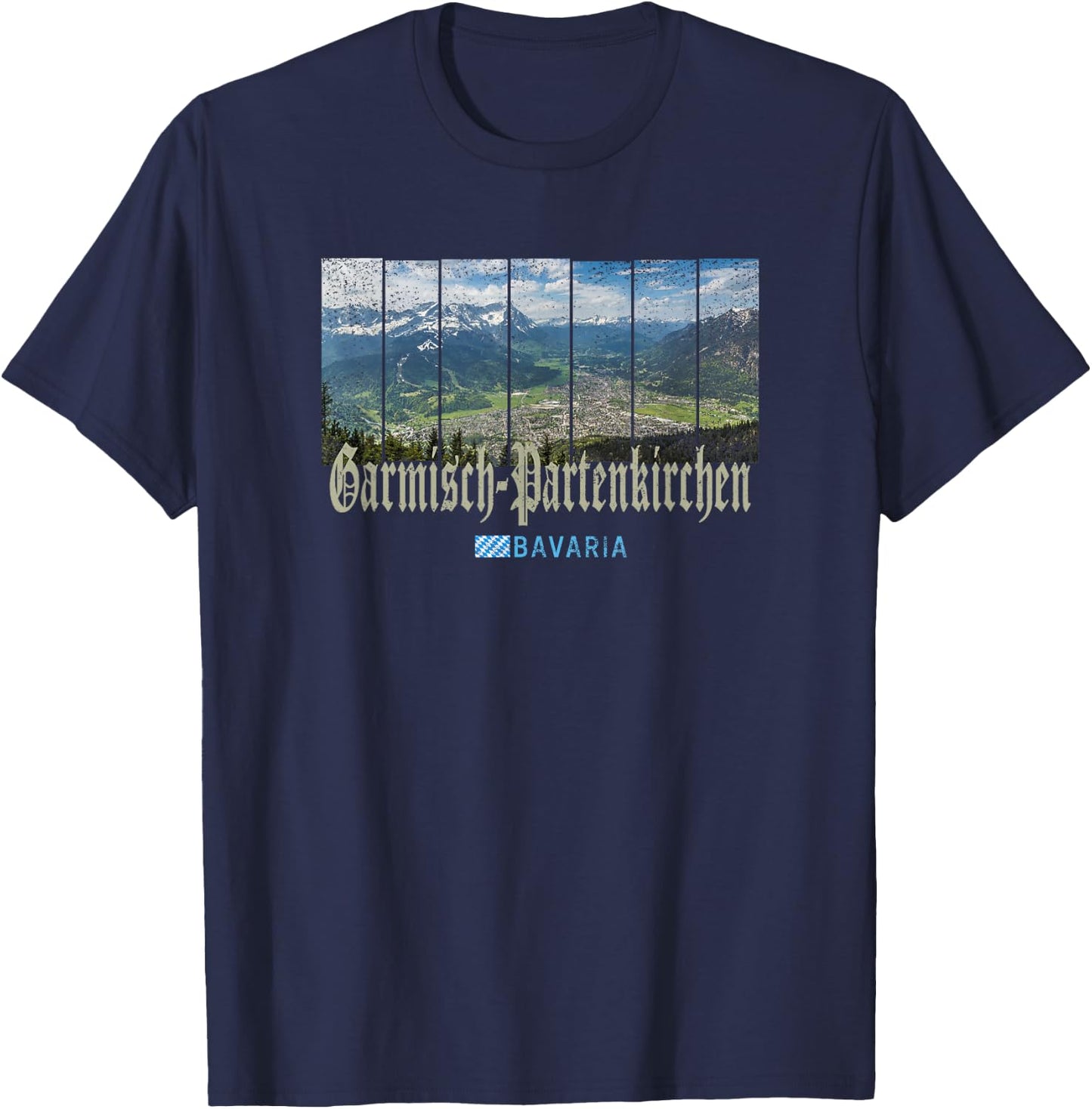 Garmisch-Partenkirchen Vintage Bavaria Germany Souvenir T-Shirt - T-Shirt | Navy