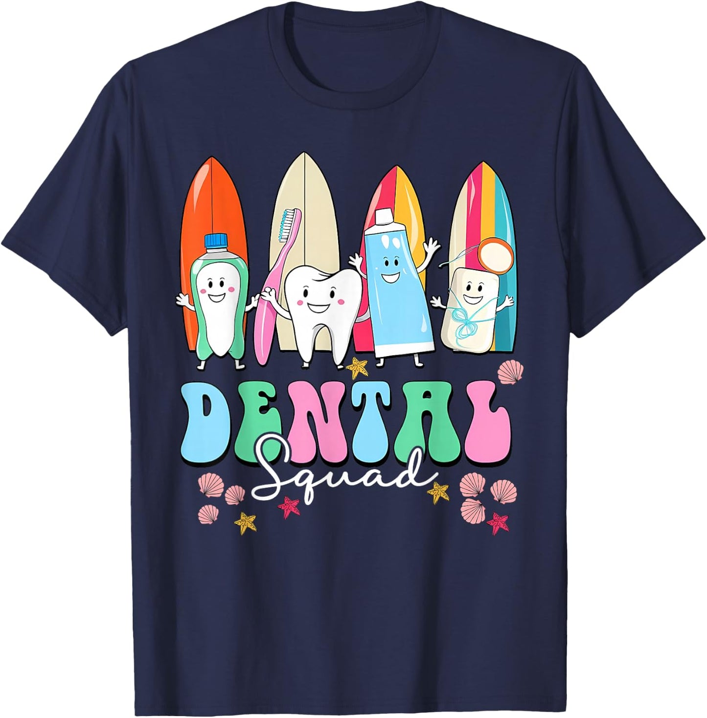 Dental Squad Summer Dentist Tooth Dental Hygienist Vacation T-Shirt - T-Shirt | Navy