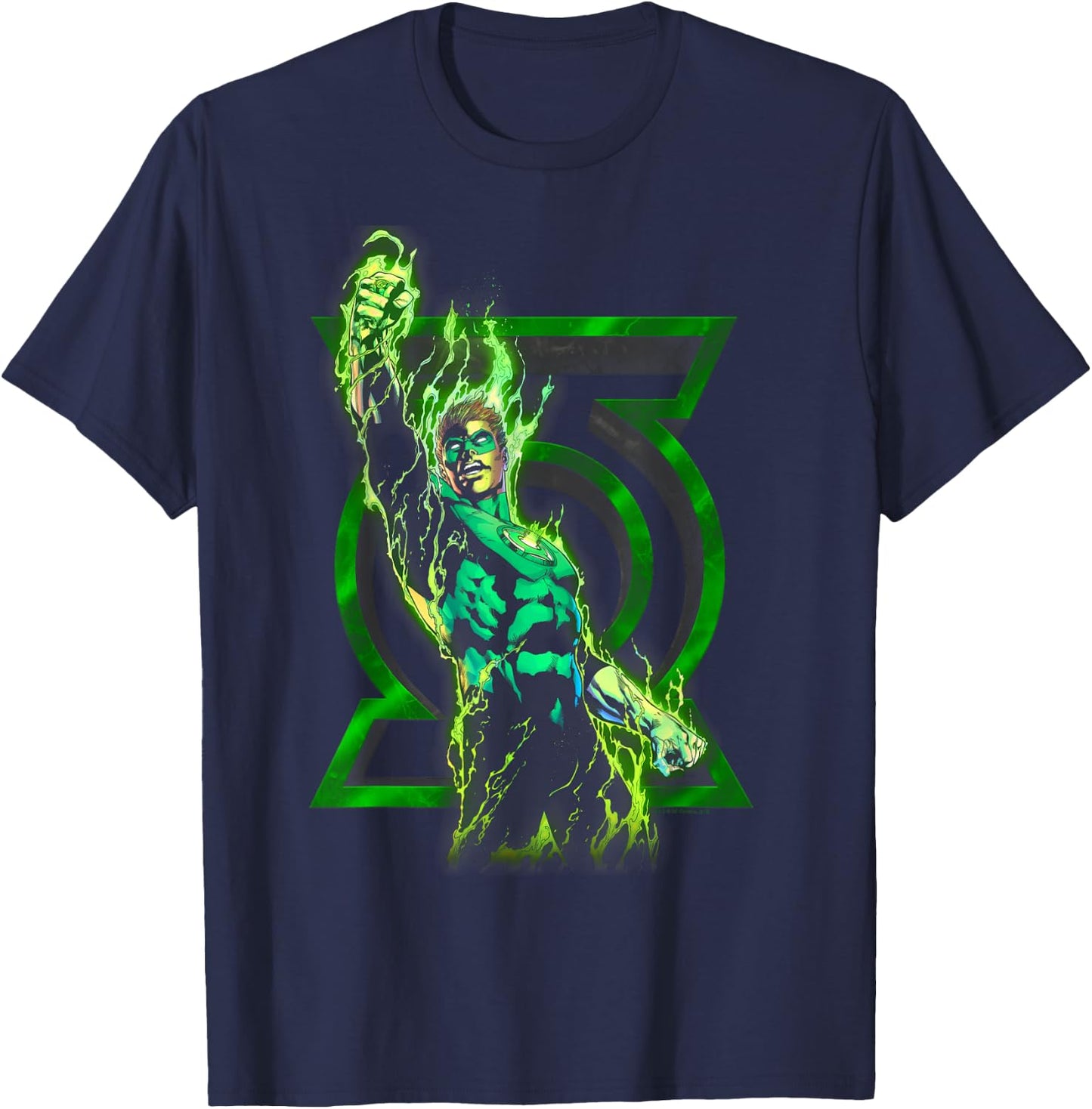 Green Lantern Fully Charged Lantern Small T-Shirt - T-Shirt | Navy