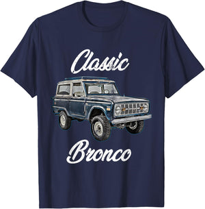 Classic Bronco Horse on Truck,Lifted Square Body,offroad,4x4 T-Shirt - T-Shirt | Navy