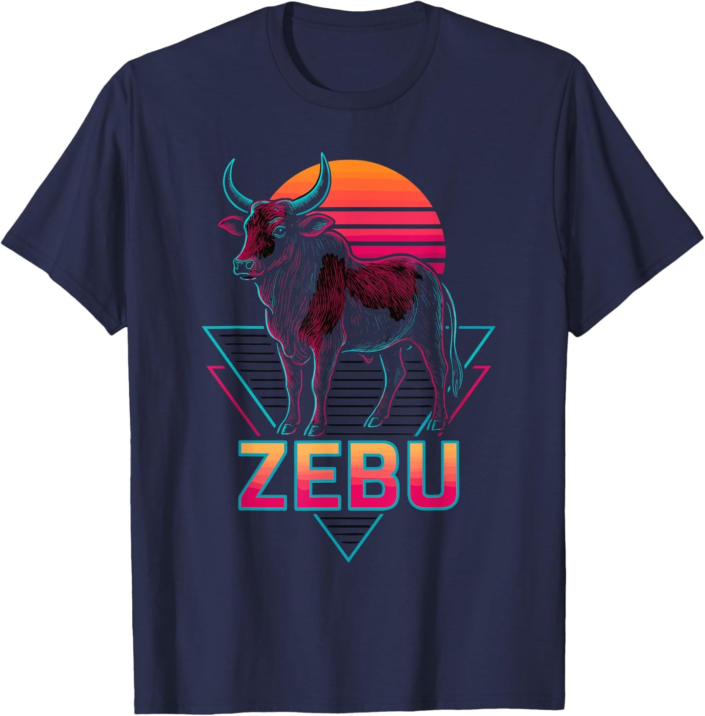 Zebu Retro T-Shirt - T-Shirt | Navy