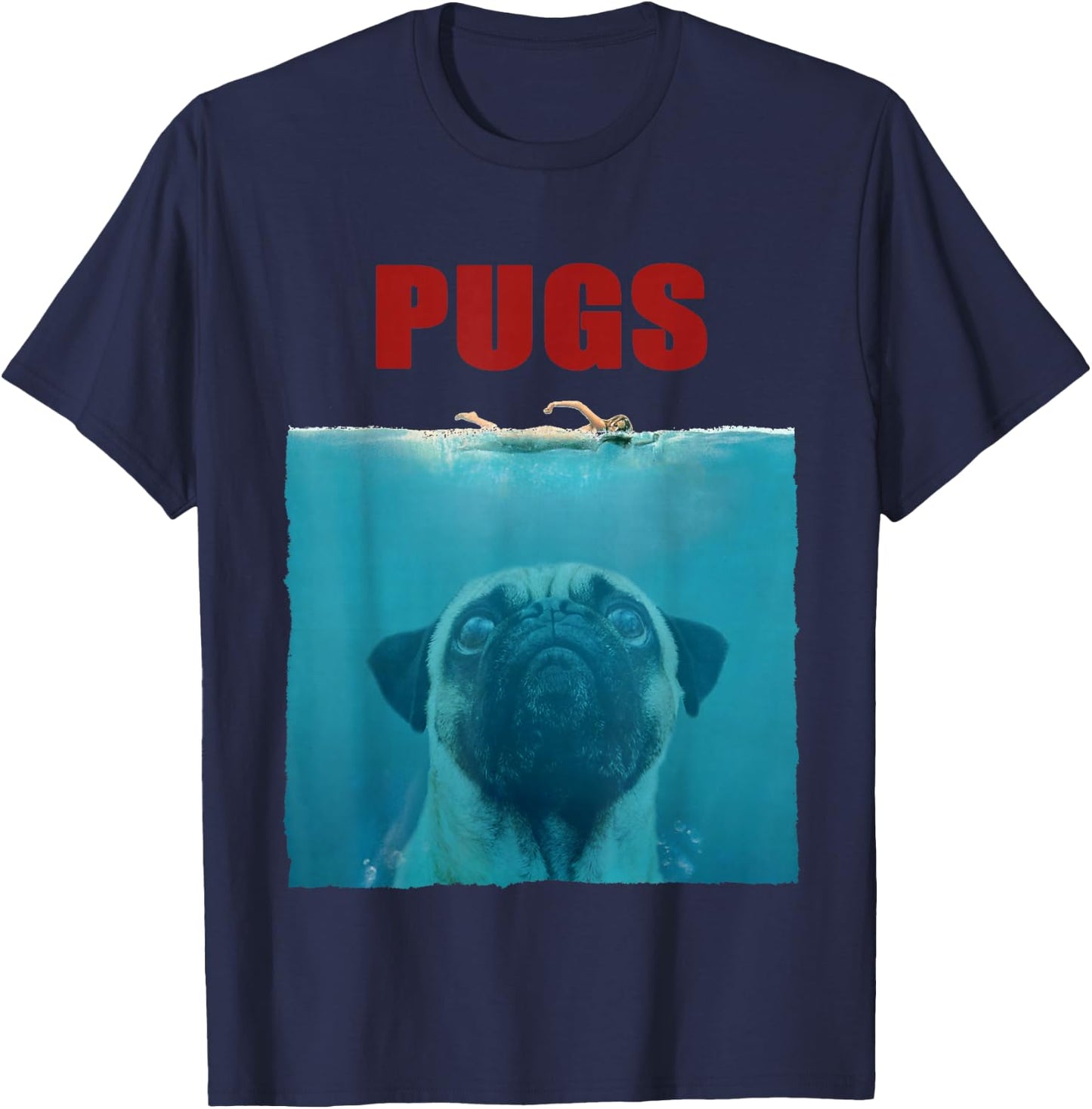 Funny Pug Jaws T-Shirt - T-Shirt | Navy