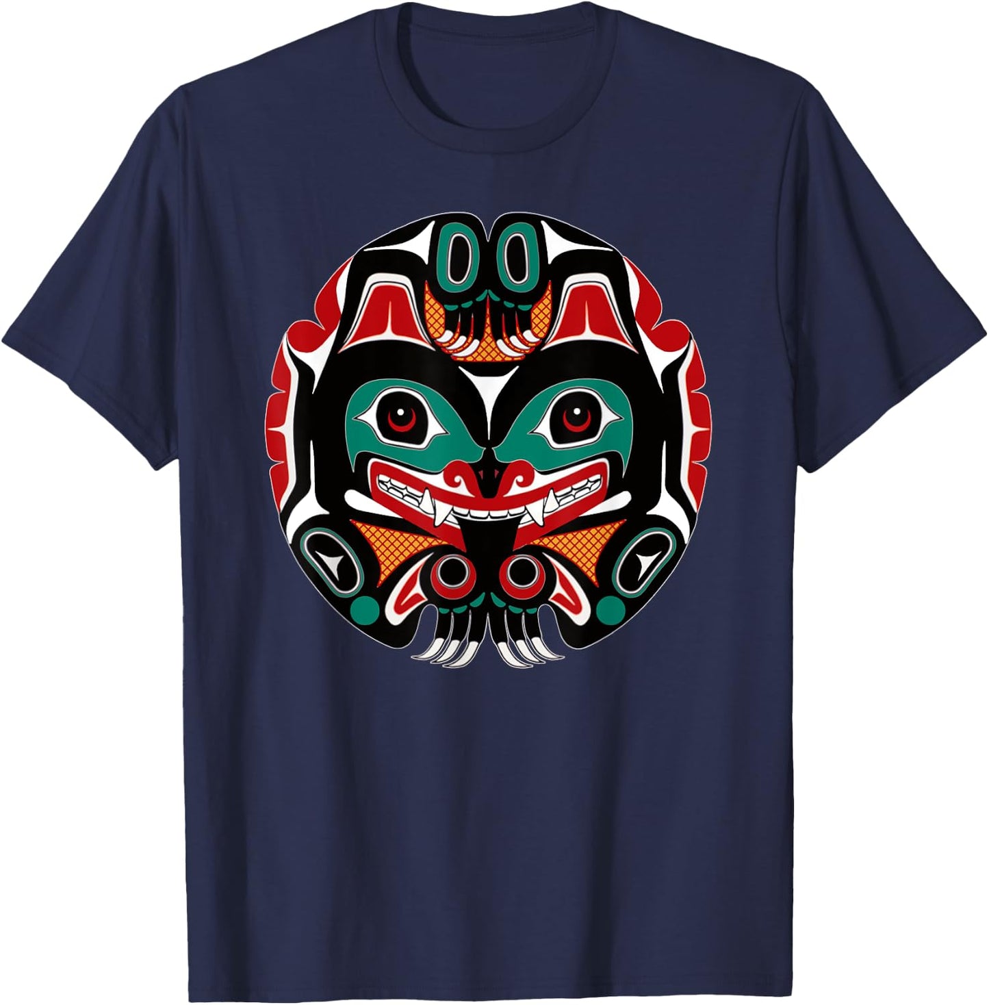 Indigenous Clothing Alaska Native American Art Style Indian T-Shirt - T-Shirt | Navy