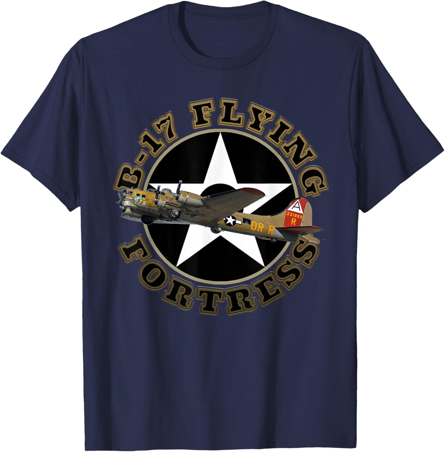 B-17 Flying Fortress Heavy Bomber Air Shows Plane Spotting T-Shirt - T-Shirt | Navy
